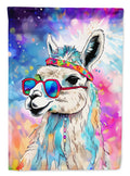 Hippie Animal Llama House Flag 28x40 Porch Sleeve Pole Decorative Outside Yard Banner Artwork Wall Hanging, Polyester