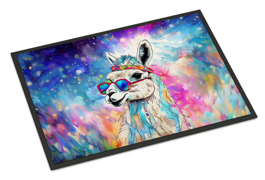 Hippie Animal Llama Doormat Indoor Outdoor 24H X 36W Front Door Mat Rugs for Entryway, Non Slip Washable Low Pile,