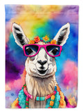 Hippie Animal Llama House Flag 28x40 Porch Sleeve Pole Decorative Outside Yard Banner Artwork Wall Hanging, Polyester