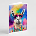 Hippie Animal Llama Greeting Cards Pack of 8 Blank Cards with Envelopes Whimsical A7 Size 5x7