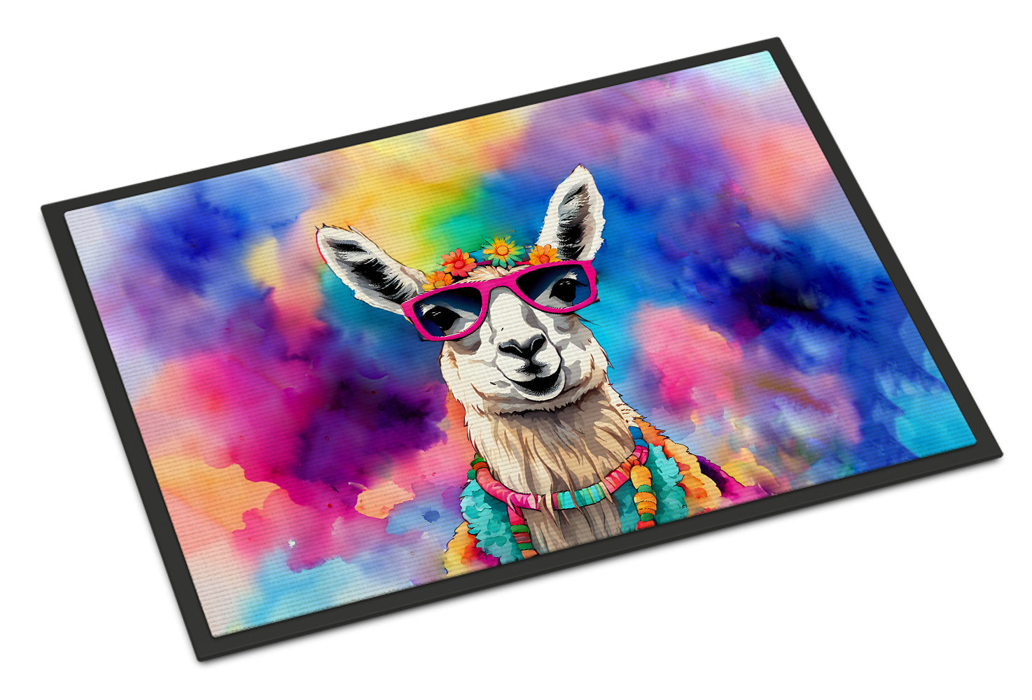 Hippie Animal Llama Doormat Indoor Outdoor 24H X 36W Front Door Mat Rugs for Entryway, Non Slip Washable Low Pile,