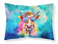 Hippie Animal Malvi Cow Standard Pillowcase Lightweight Super Soft Easy Care Decorative Artwork Pillowcase, Standard