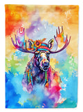 Hippie Animal Moose House Flag 28x40 Porch Sleeve Pole Decorative Outside Yard Banner Artwork Wall Hanging, Polyester