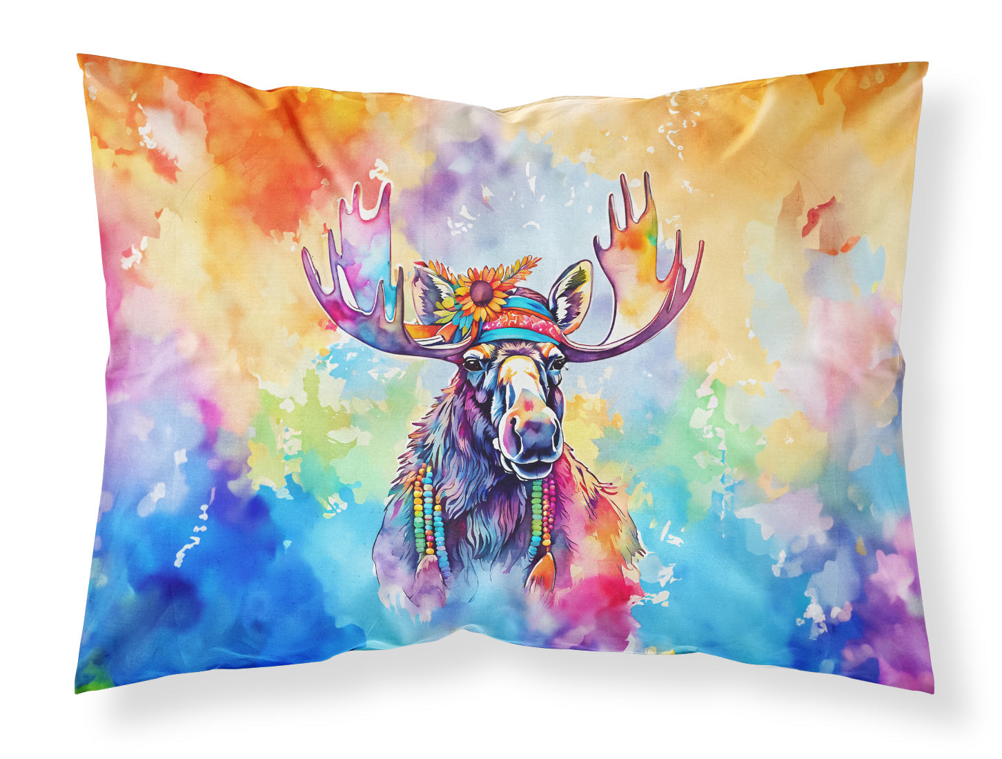 Hippie Animal Moose Standard Pillowcase Lightweight Super Soft Easy Care Decorative Artwork Pillowcase, Standard