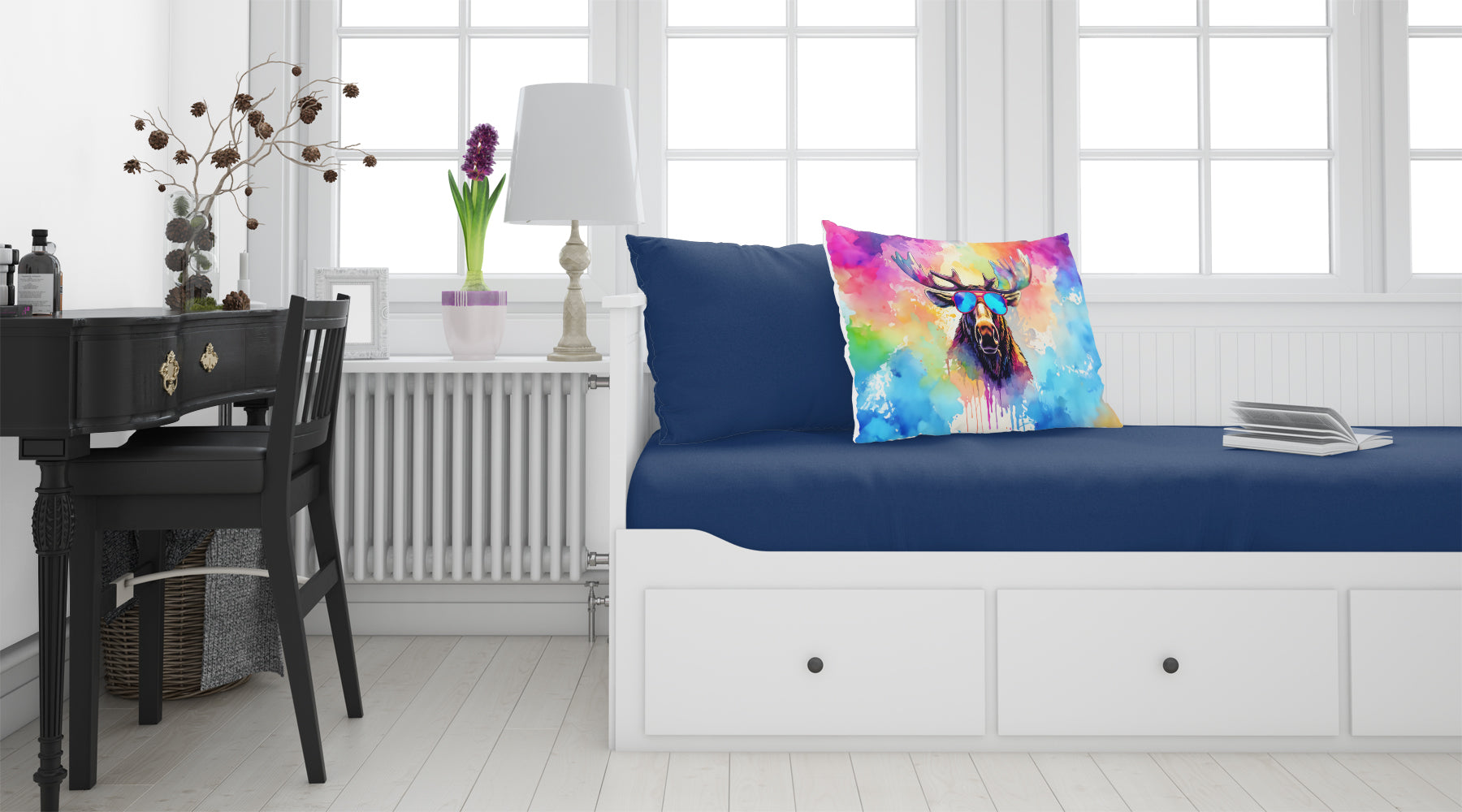 Hippie Animal Moose Standard Pillowcase Lightweight Super Soft Easy Care Decorative Artwork Pillowcase, Standard
