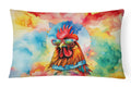 Hippie Animal Red Rooster Decorative Throw Pillow 12x16 Indoor Outdoor Accent Cushion, Fabric Cover with Insert for Sofa, Bed, Porch & Living Room