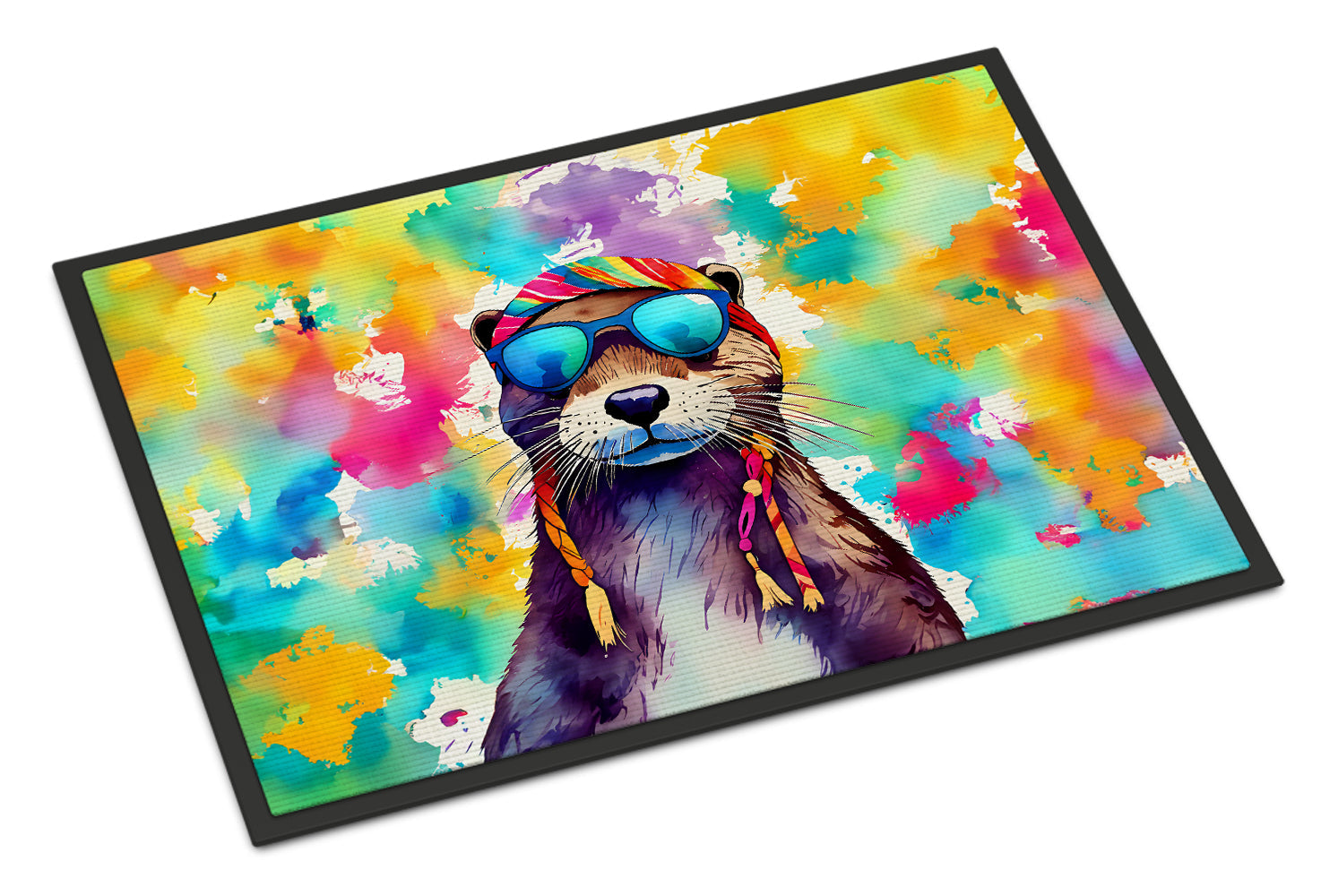 Hippie Animal Otter Doormat Indoor Outdoor 18H X 27W Front Door Mat Rugs for Entryway, Non Slip Washable