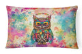 Hippie Animal Owl Decorative Throw Pillow 12x16 Indoor Outdoor Accent Cushion, Fabric Cover with Insert for Sofa, Bed, Porch & Living Room