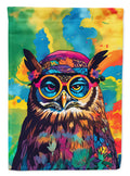 Hippie Animal Owl House Flag 28x40 Porch Sleeve Pole Decorative Outside Yard Banner Artwork Wall Hanging, Polyester