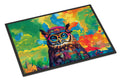 Hippie Animal Owl Doormat Indoor Outdoor 18H X 27W Front Door Mat Rugs for Entryway, Non Slip Washable