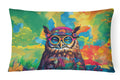 Hippie Animal Owl Decorative Throw Pillow 12x16 Indoor Outdoor Accent Cushion, Fabric Cover with Insert for Sofa, Bed, Porch & Living Room