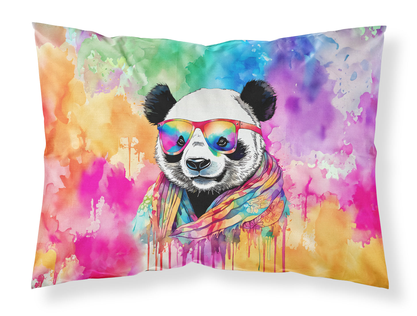 Hippie Animal Panda Standard Pillowcase Lightweight Super Soft Easy Care Decorative Artwork Pillowcase, Standard