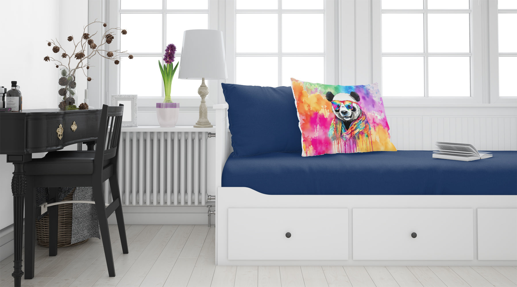 Hippie Animal Panda Standard Pillowcase Lightweight Super Soft Easy Care Decorative Artwork Pillowcase, Standard