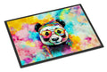 Hippie Animal Panda Doormat Indoor Outdoor 24H X 36W Front Door Mat Rugs for Entryway, Non Slip Washable Low Pile,