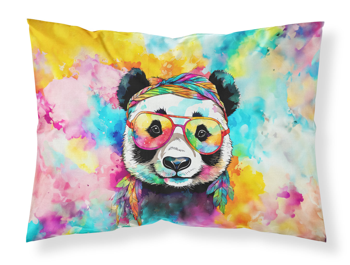 Hippie Animal Panda Standard Pillowcase Lightweight Super Soft Easy Care Decorative Artwork Pillowcase, Standard