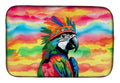 Hippie Animal Parrot Dish Drying Mat Absorbent Dish Drying Mat Pad for Kitchen Counter Dish Drainer Mat for Countertop, 14 x 21", Multicolor