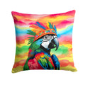 Hippie Animal Parrot Decorative Throw Pillow 18x18 Indoor Outdoor Accent Cushion, Fabric Cover with Insert for Sofa, Bed, Porch & Living Room