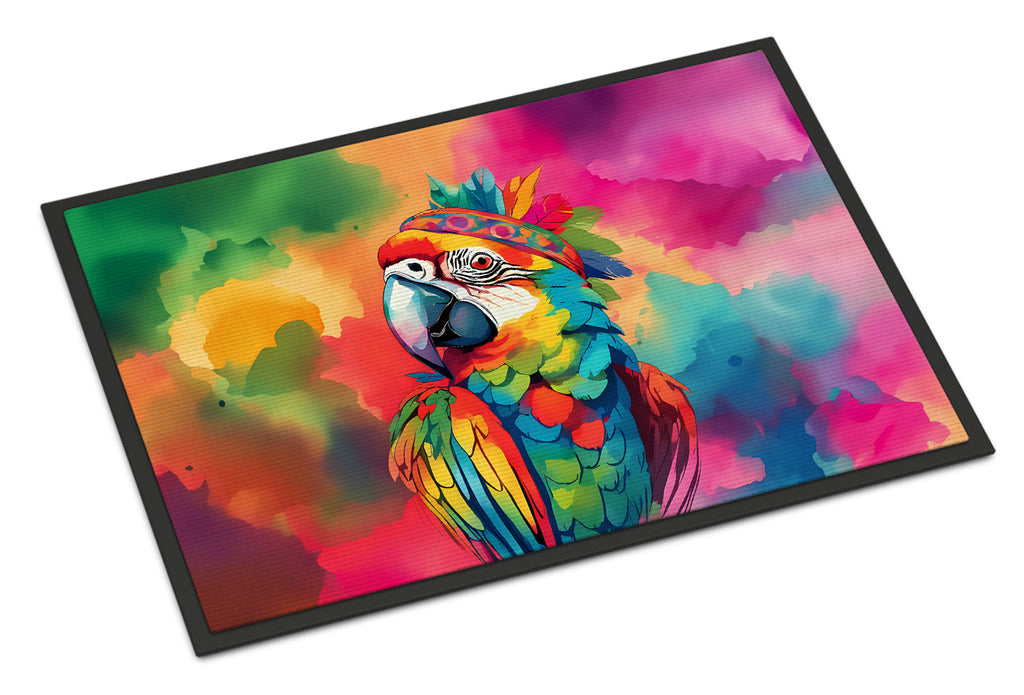 Hippie Animal Parrot Doormat Indoor Outdoor 24H X 36W Front Door Mat Rugs for Entryway, Non Slip Washable Low Pile,