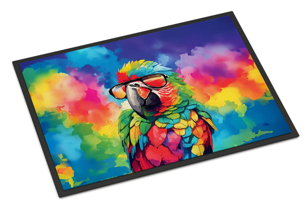 Hippie Animal Parrot Doormat Indoor Outdoor 18H X 27W Front Door Mat Rugs for Entryway, Non Slip Washable
