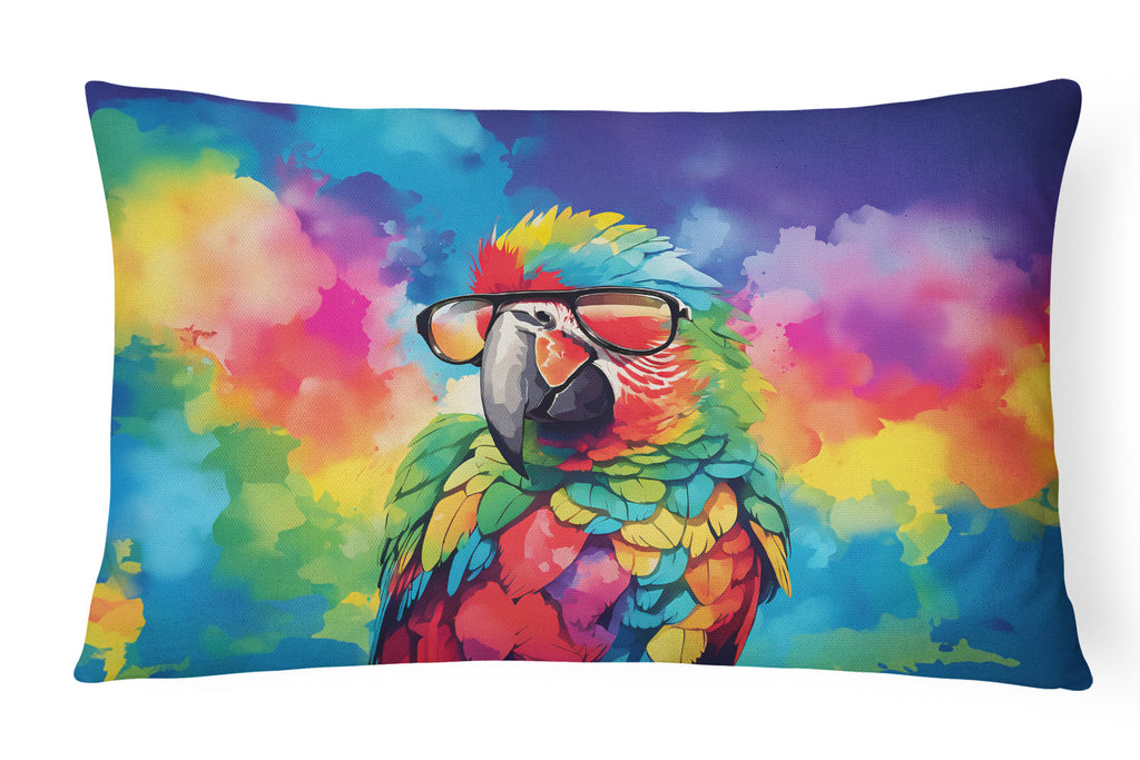 Hippie Animal Parrot Decorative Throw Pillow 12x16 Indoor Outdoor Accent Cushion, Fabric Cover with Insert for Sofa, Bed, Porch & Living Room