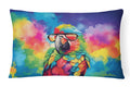 Hippie Animal Parrot Decorative Throw Pillow 12x16 Indoor Outdoor Accent Cushion, Fabric Cover with Insert for Sofa, Bed, Porch & Living Room