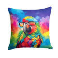 Hippie Animal Parrot Decorative Throw Pillow 18x18 Indoor Outdoor Accent Cushion, Fabric Cover with Insert for Sofa, Bed, Porch & Living Room