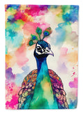 Hippie Animal Peacock House Flag 28x40 Porch Sleeve Pole Decorative Outside Yard Banner Artwork Wall Hanging, Polyester