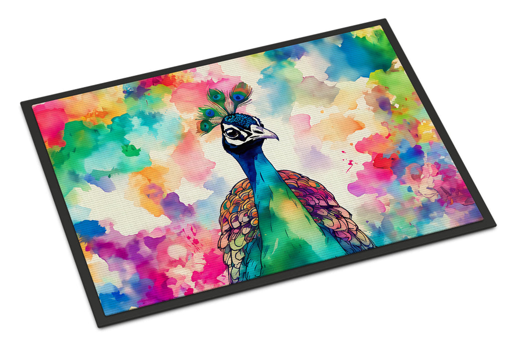 Hippie Animal Peacock Doormat Indoor Outdoor 18H X 27W Front Door Mat Rugs for Entryway, Non Slip Washable