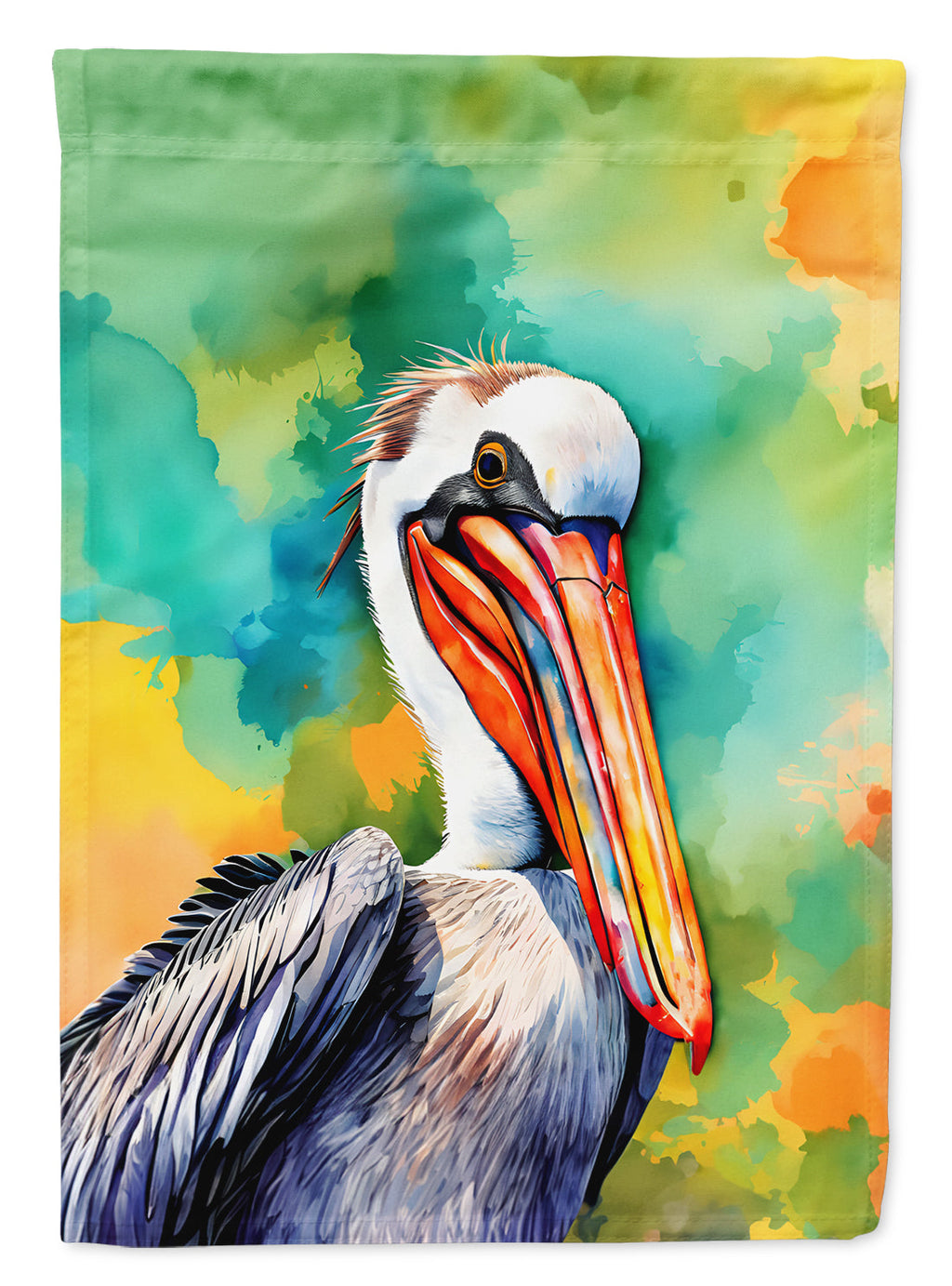Hippie Animal Pelican House Flag 28x40 Porch Sleeve Pole Decorative Outside Yard Banner Artwork Wall Hanging, Polyester