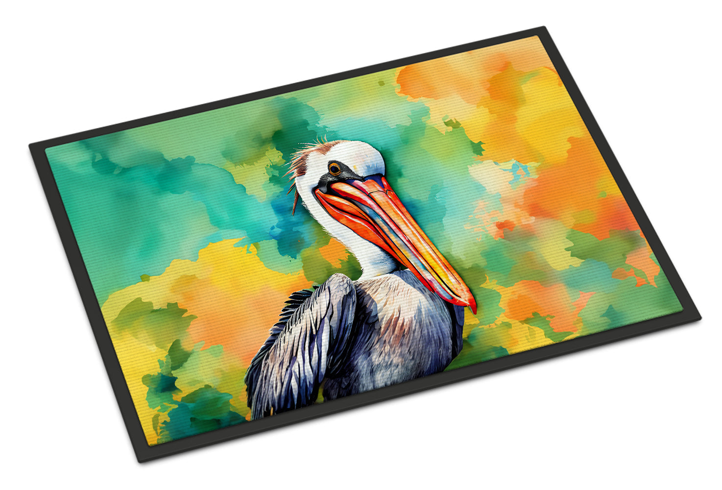 Hippie Animal Pelican Doormat Indoor Outdoor 18H X 27W Front Door Mat Rugs for Entryway, Non Slip Washable