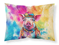 Hippie Animal Pig Standard Pillowcase Lightweight Super Soft Easy Care Decorative Artwork Pillowcase, Standard