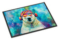 Hippie Animal Polar Bear Doormat Indoor Outdoor 18H X 27W Front Door Mat Rugs for Entryway, Non Slip Washable