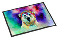 Hippie Animal Polar Bear Doormat Indoor Outdoor 24H X 36W Front Door Mat Rugs for Entryway, Non Slip Washable Low Pile,