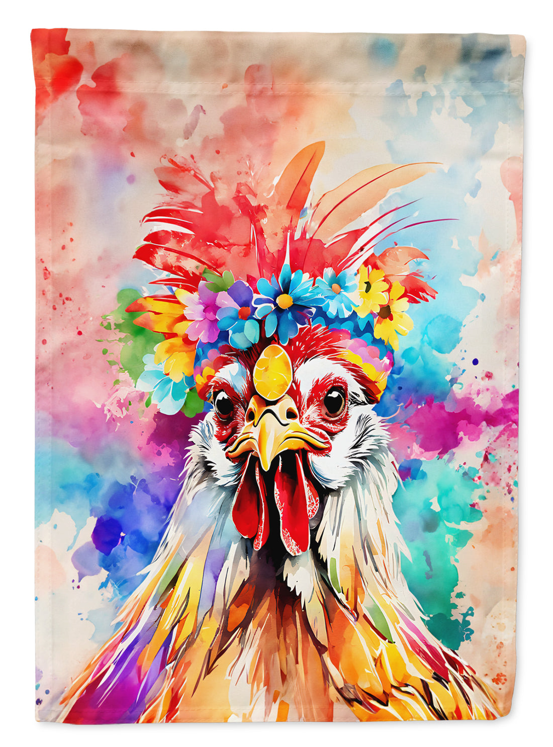 Hippie Animal Polish Poland Rooster House Flag 28x40 Porch Sleeve Pole Decorative Outside Yard Banner Artwork Wall Hanging, Polyester