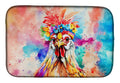 Hippie Animal Polish Poland Rooster Dish Drying Mat Absorbent Dish Drying Mat Pad for Kitchen Counter Dish Drainer Mat for Countertop, 14 x 21", Multicolor