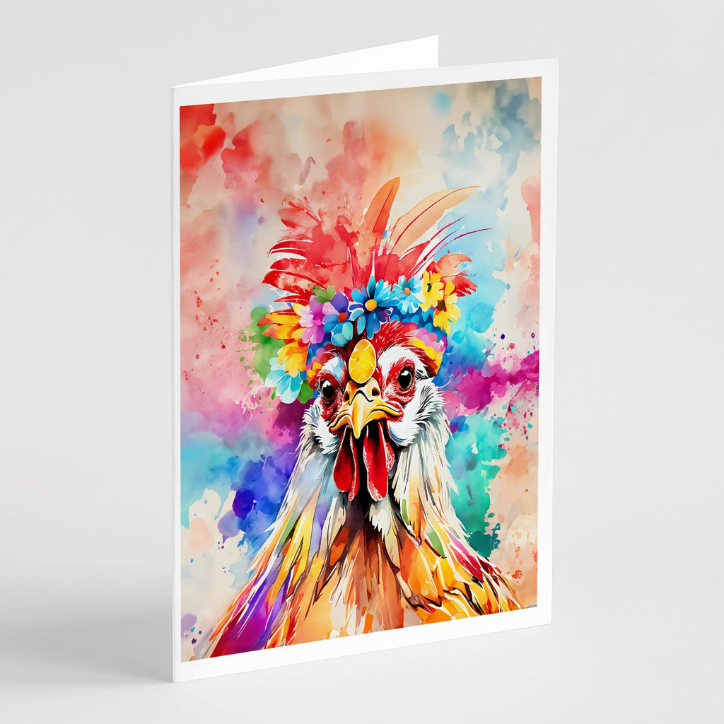 Hippie Animal Polish Poland Rooster Greeting Cards Pack of 8 Blank Cards with Envelopes Whimsical A7 Size 5x7