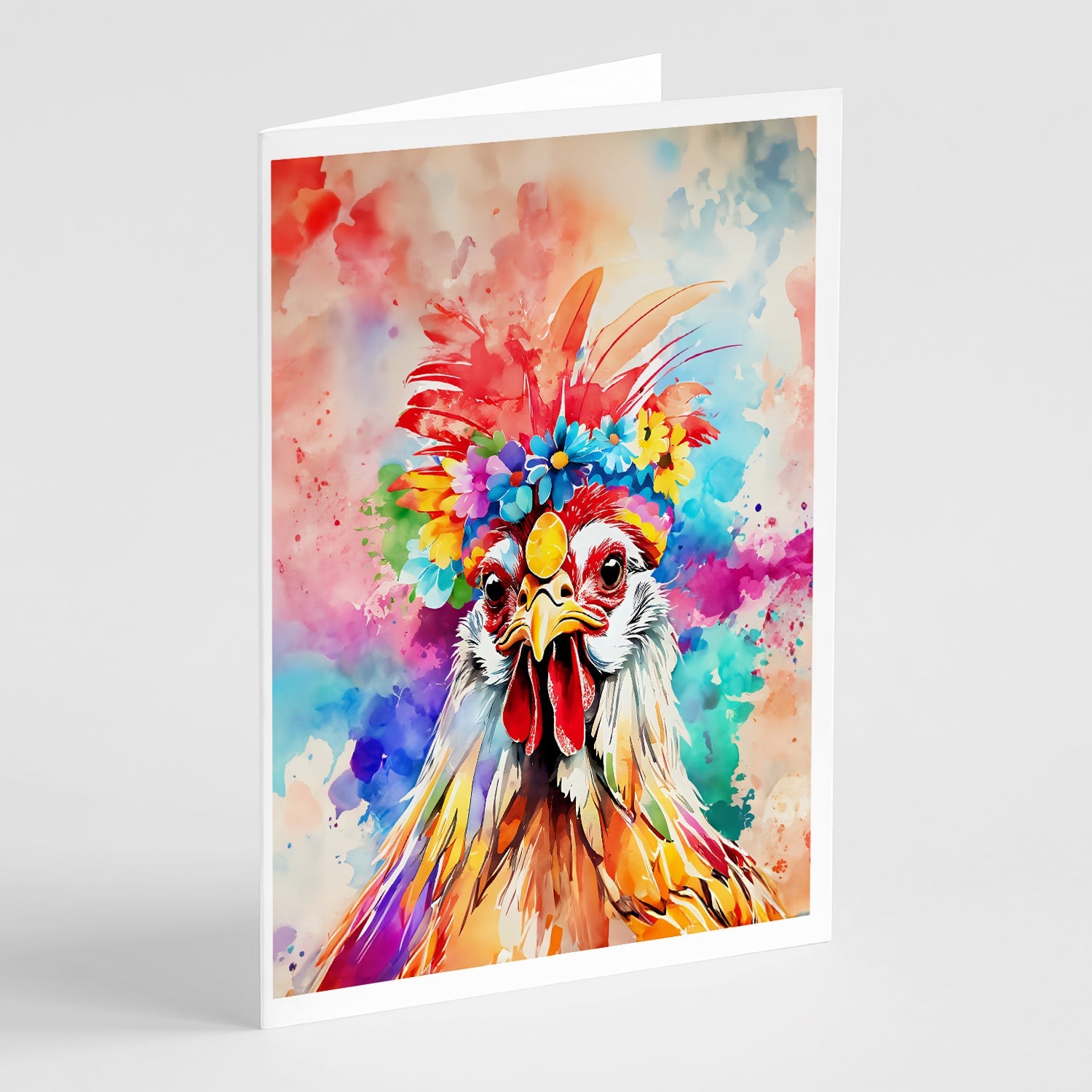 Hippie Animal Polish Poland Rooster Greeting Cards Pack of 8 Blank Cards with Envelopes Whimsical A7 Size 5x7