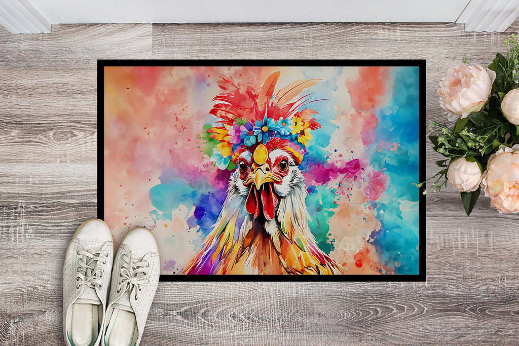 Hippie Animal Polish Poland Rooster Doormat Indoor Outdoor 24H X 36W Front Door Mat Rugs for Entryway, Non Slip Washable Low Pile,