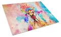 Hippie Animal Polish Poland Rooster Cutting Board Tempered Glass Kitchen Cutting Surface, Heat Resistant Chopping, Non-Slip Feet, Food Prep & Serving