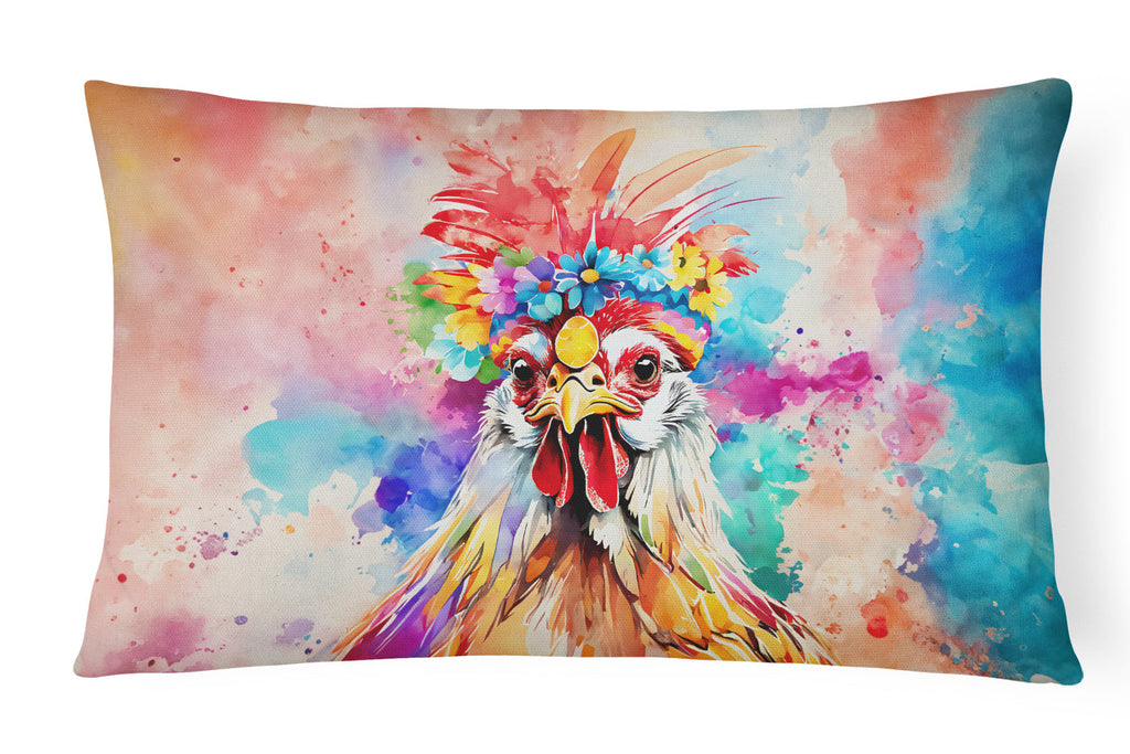 Hippie Animal Polish Poland Rooster Decorative Throw Pillow 12x16 Indoor Outdoor Accent Cushion, Fabric Cover with Insert for Sofa, Bed, Porch & Living Room