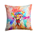 Hippie Animal Polish Poland Rooster Decorative Throw Pillow 14x14 Indoor Outdoor Accent Cushion, Fabric Cover with Insert for Sofa, Bed, Porch & Living Room