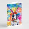 Hippie Animal Rabbit Greeting Cards Pack of 8 Blank Cards with Envelopes Whimsical A7 Size 5x7