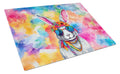 Hippie Animal Rabbit Cutting Board Tempered Glass Kitchen Cutting Surface, Heat Resistant Chopping, Non-Slip Feet, Food Prep & Serving