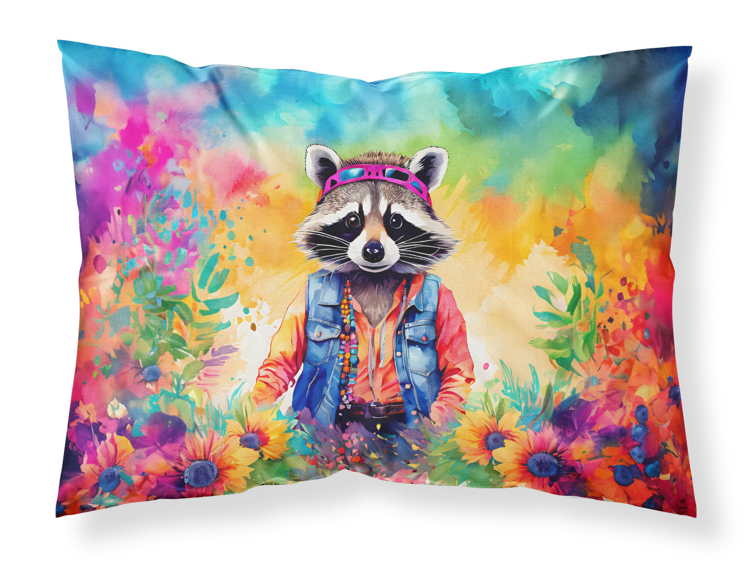 Hippie Animal Raccoon Standard Pillowcase Lightweight Super Soft Easy Care Decorative Artwork Pillowcase, Standard