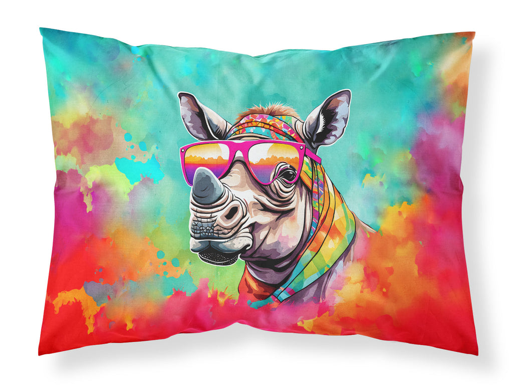 Hippie Animal Rhinoceros Standard Pillowcase Lightweight Super Soft Easy Care Decorative Artwork Pillowcase, Standard