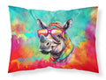 Hippie Animal Rhinoceros Standard Pillowcase Lightweight Super Soft Easy Care Decorative Artwork Pillowcase, Standard