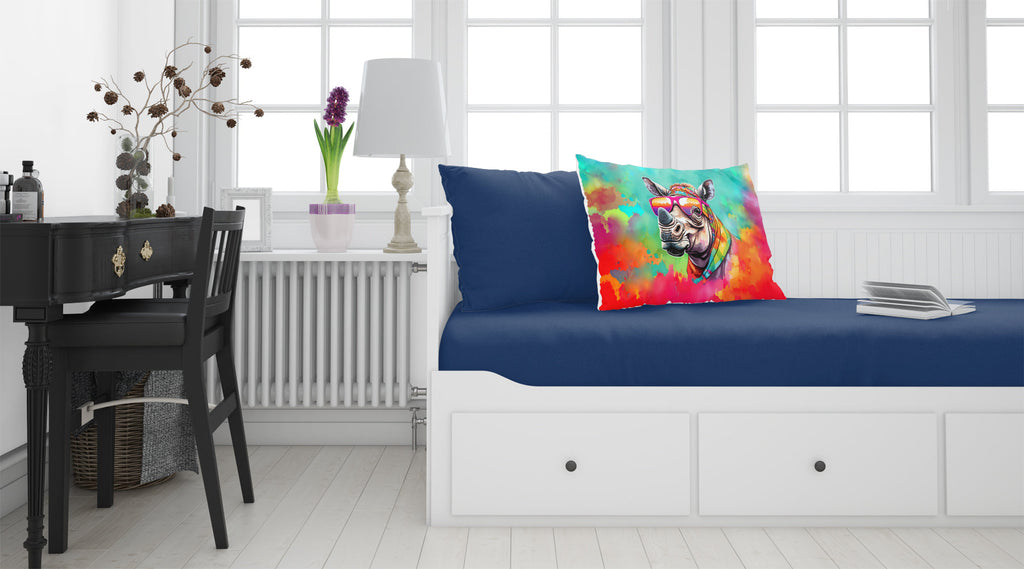 Hippie Animal Rhinoceros Standard Pillowcase Lightweight Super Soft Easy Care Decorative Artwork Pillowcase, Standard
