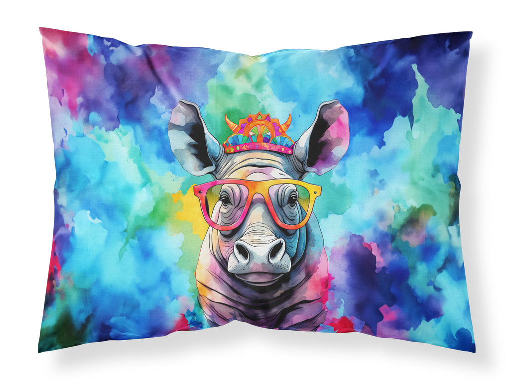 Hippie Animal Rhinoceros Standard Pillowcase Lightweight Super Soft Easy Care Decorative Artwork Pillowcase, Standard
