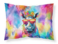 Hippie Animal Rhinoceros Standard Pillowcase Lightweight Super Soft Easy Care Decorative Artwork Pillowcase, Standard