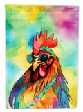 Hippie Animal Rooster House Flag 28x40 Porch Sleeve Pole Decorative Outside Yard Banner Artwork Wall Hanging, Polyester